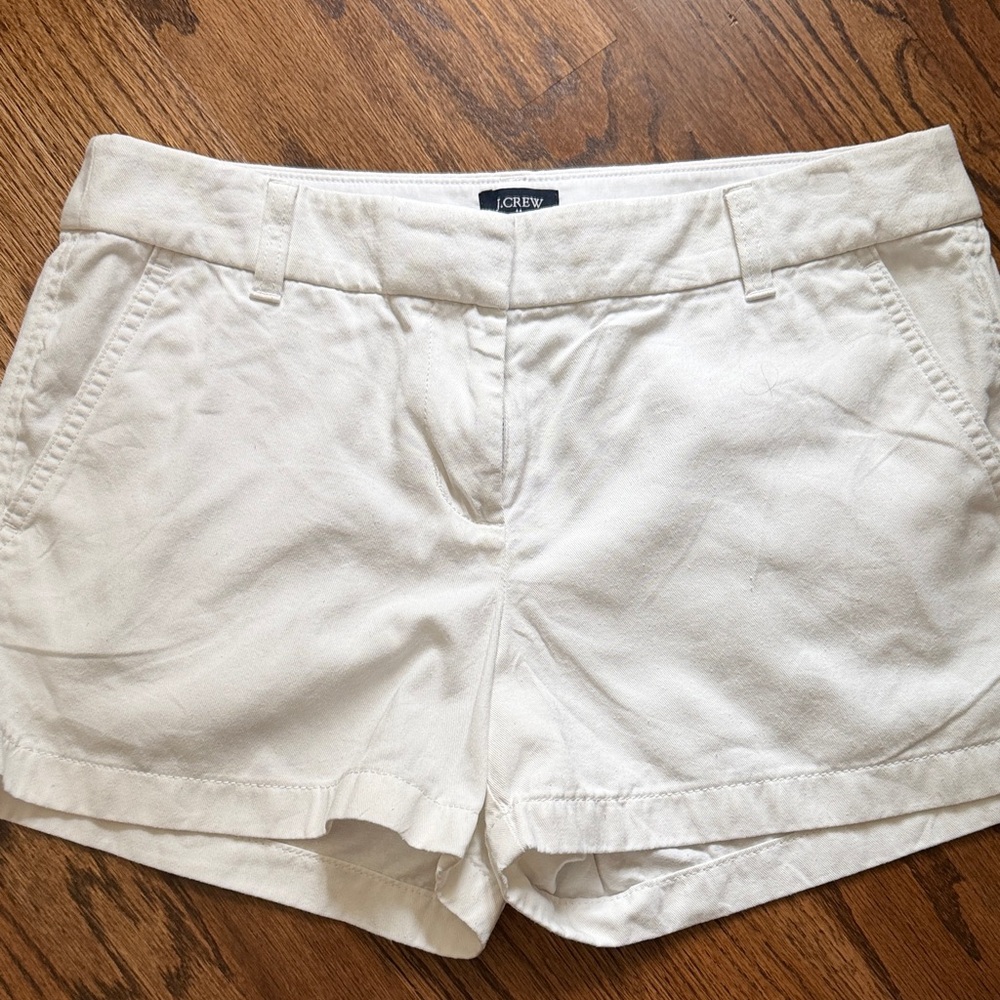 J. Crew Cream Cotton Chino Bermuda Shorts